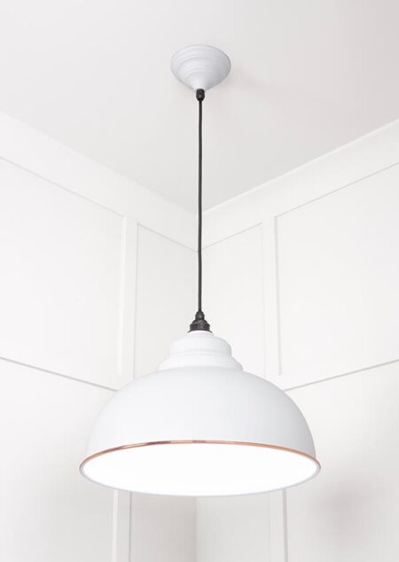 White Gloss Harborne Pendant in Flock | 49508F - Image 3