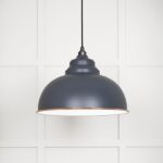 White Gloss Harborne Pendant in Slate | 49508SL
