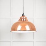 White Gloss Harborne Pendant in Copper | 49508