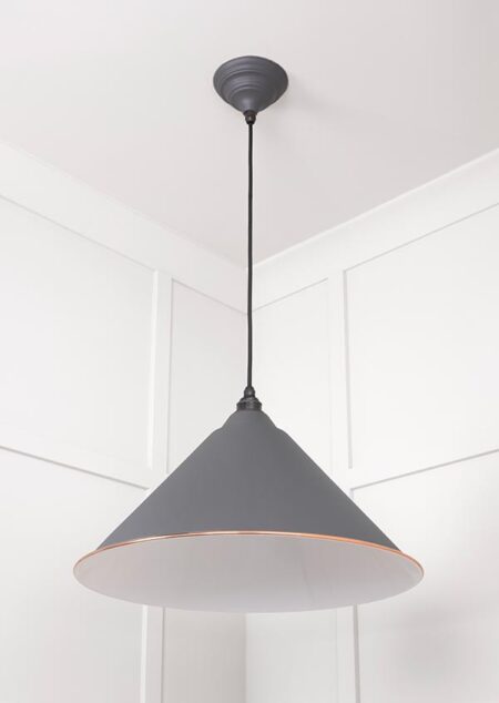 White Gloss Hockley Pendant in Bluff | 49510BL - Image 4