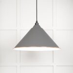 White Gloss Hockley Pendant in Bluff | 49510BL