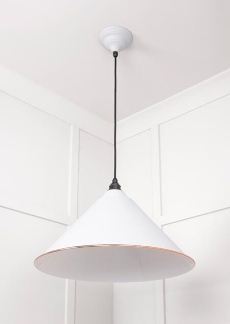 White Gloss Hockley Pendant in Flock | 49510F - Image 4