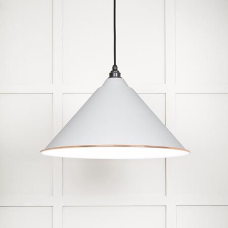 White Gloss Hockley Pendant in Flock | 49510F