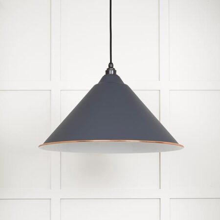 White Gloss Hockley Pendant in Slate | 49510SL - Image 2