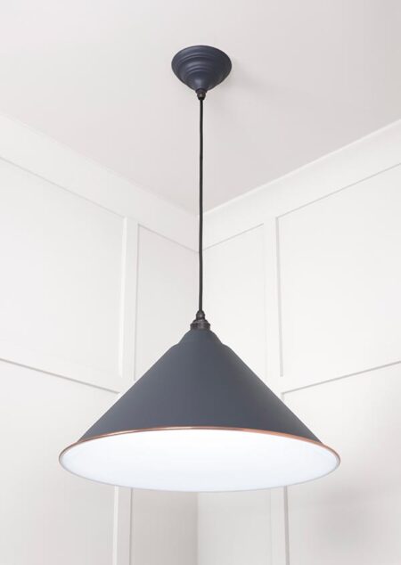 White Gloss Hockley Pendant in Slate | 49510SL - Image 3