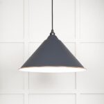 White Gloss Hockley Pendant in Slate | 49510SL