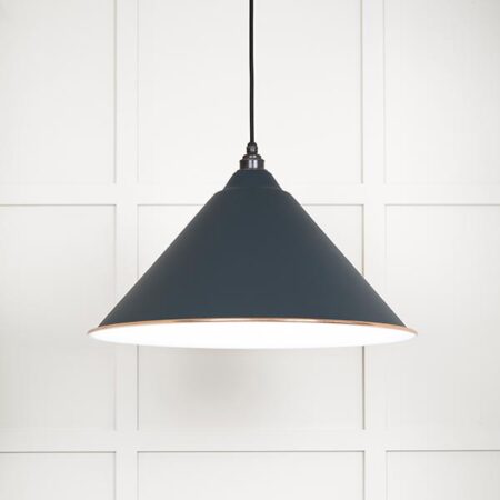 White Gloss Hockley Pendant in Soot | 49510SO