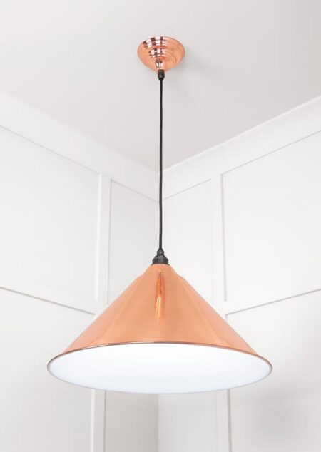 White Gloss Hockley Pendant in Copper | 49510 - Image 3