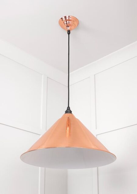 White Gloss Hockley Pendant in Copper | 49510 - Image 4