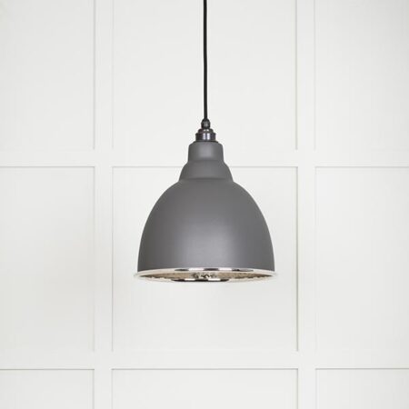 Hammered Nickel Brindley Pendant in Bluff | 49511BL - Image 2