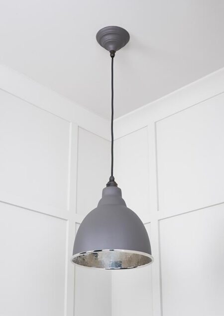 Hammered Nickel Brindley Pendant in Bluff | 49511BL - Image 3
