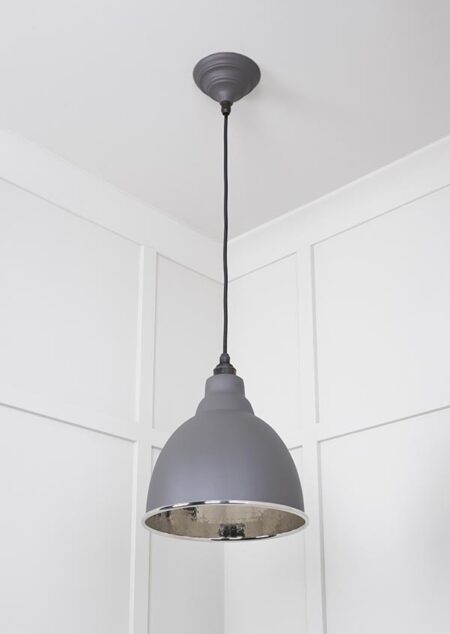 Hammered Nickel Brindley Pendant in Bluff | 49511BL - Image 4