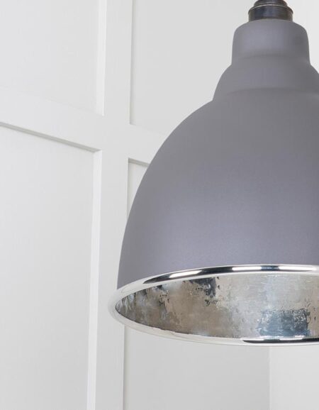 Hammered Nickel Brindley Pendant in Bluff | 49511BL - Image 5