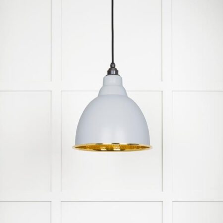 Hammered Brass Brindley Pendant in Birch | 49517BI - Image 2