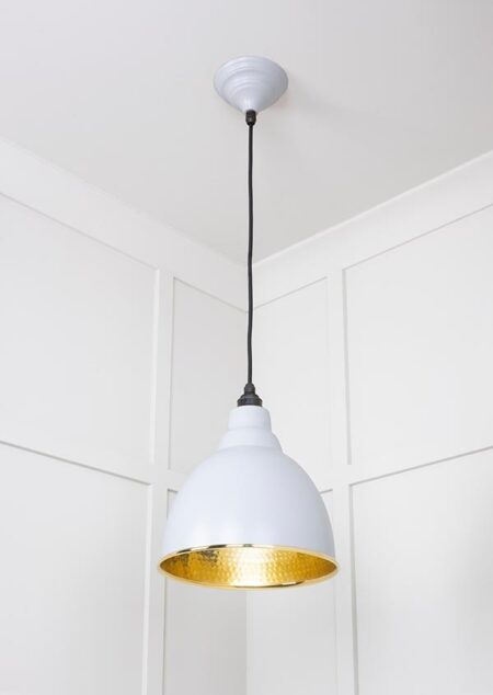 Hammered Brass Brindley Pendant in Birch | 49517BI - Image 3