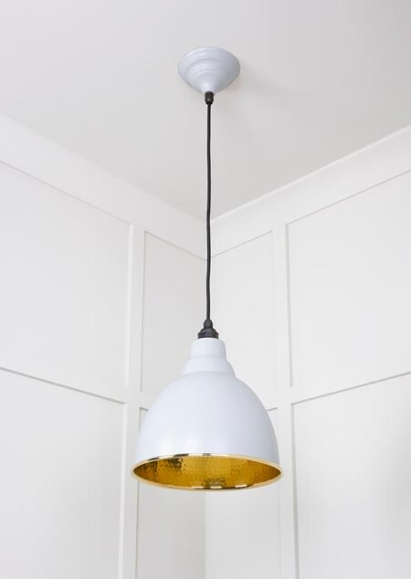 Hammered Brass Brindley Pendant in Birch | 49517BI - Image 4
