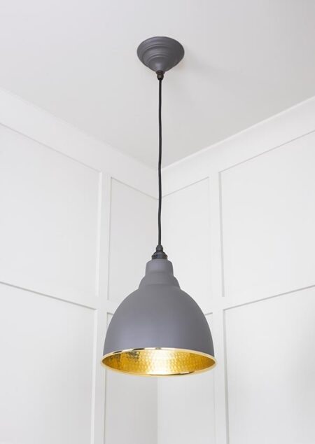 Hammered Brass Brindley Pendant in Bluff | 49517BL - Image 3