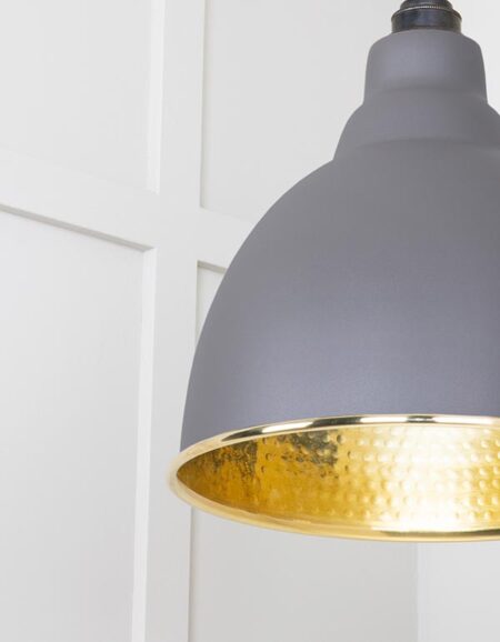 Hammered Brass Brindley Pendant in Bluff | 49517BL - Image 5