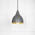 Hammered Brass Brindley Pendant in Bluff | 49517BL