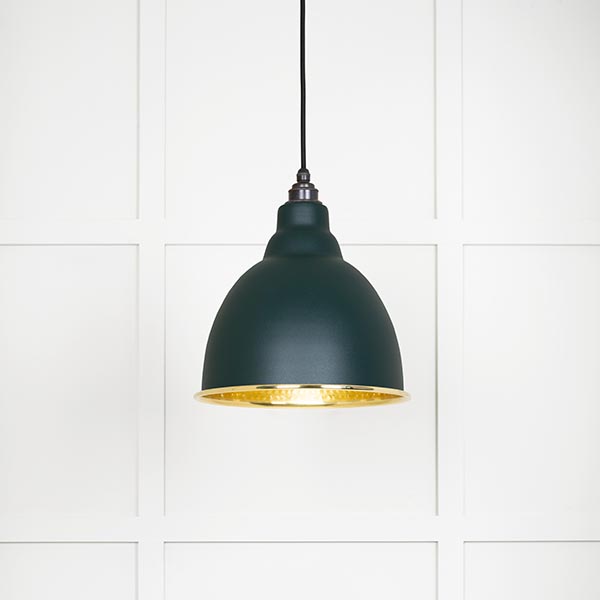 Hammered Brass Brindley Pendant in Dingle | 49517DI