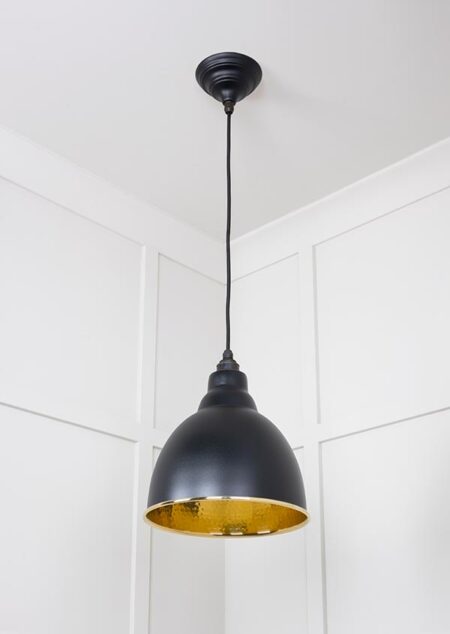 Hammered Brass Brindley Pendant in Elan Black | 49517EB - Image 4