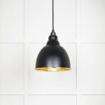 Hammered Brass Brindley Pendant in Elan Black | 49517EB