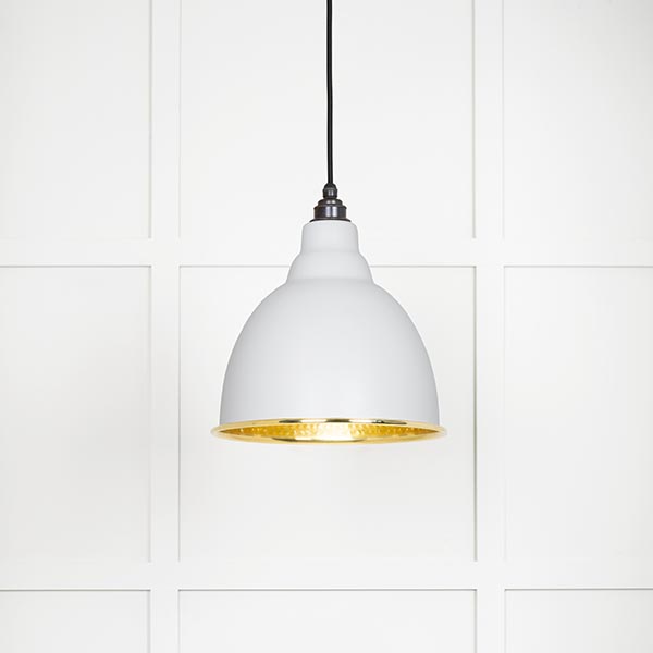 Hammered Brass Brindley Pendant in Flock | 49517F