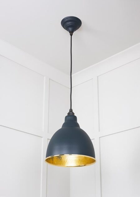 Hammered Brass Brindley Pendant in Soot | 49517SO - Image 3