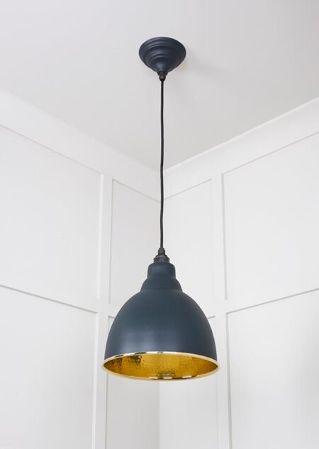 Hammered Brass Brindley Pendant in Soot | 49517SO - Image 4