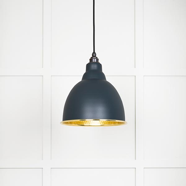 Hammered Brass Brindley Pendant in Soot | 49517SO