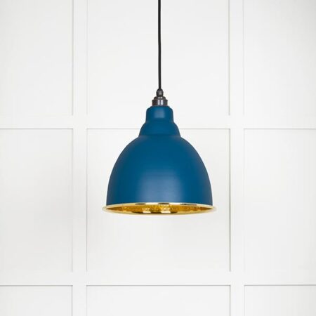 Hammered Brass Brindley Pendant in Upstream | 49517U - Image 2