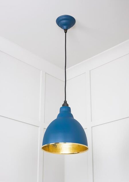 Hammered Brass Brindley Pendant in Upstream | 49517U - Image 3