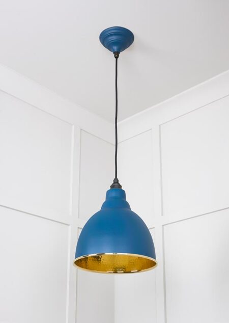 Hammered Brass Brindley Pendant in Upstream | 49517U - Image 4