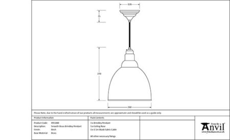 Smooth Brass Brindley Pendant in Birch | 49518BI - Image 7