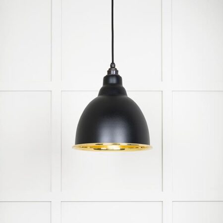 Smooth Brass Brindley Pendant in Elan Black | 49518EB