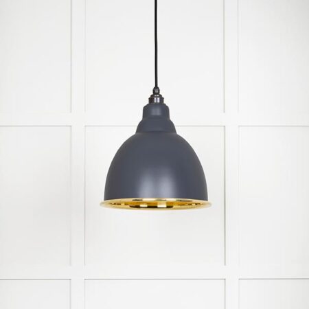Smooth Brass Brindley Pendant in Slate | 49518SL - Image 2