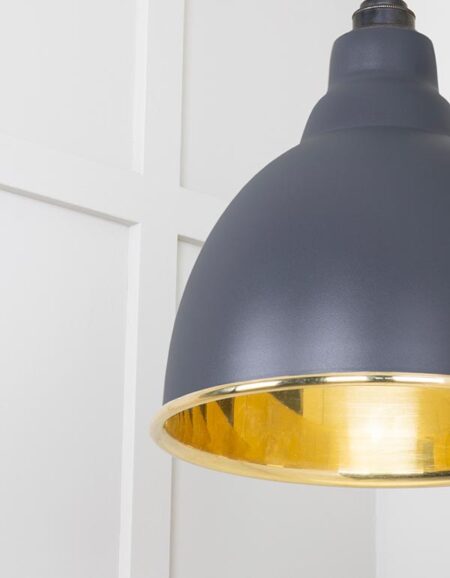 Smooth Brass Brindley Pendant in Slate | 49518SL - Image 5