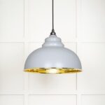 Hammered Brass Harborne Pendant in Birch | 49521BI