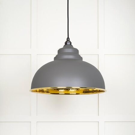Hammered Brass Harborne Pendant in Bluff | 49521BL - Image 2