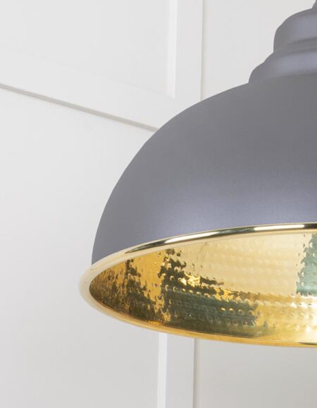 Hammered Brass Harborne Pendant in Bluff | 49521BL - Image 5