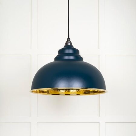 Hammered Brass Harborne Pendant in Dusk | 49521DU - Image 2