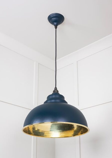 Hammered Brass Harborne Pendant in Dusk | 49521DU - Image 3