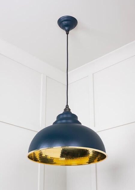 Hammered Brass Harborne Pendant in Dusk | 49521DU - Image 4