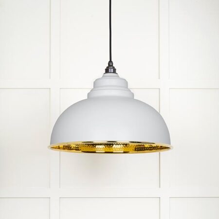 Hammered Brass Harborne Pendant in Flock | 49521F - Image 2