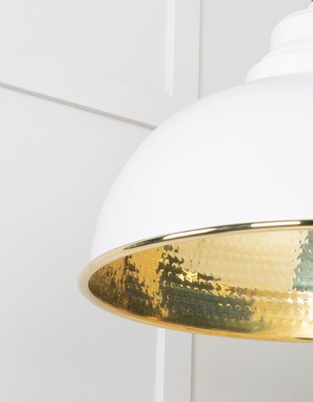 Hammered Brass Harborne Pendant in Flock | 49521F - Image 5