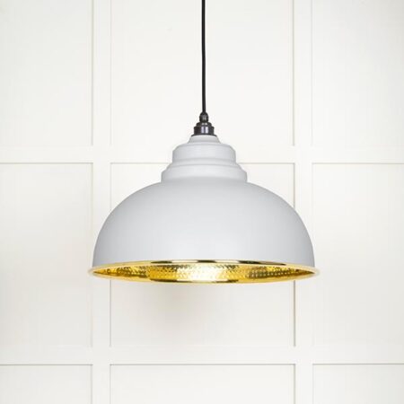 Hammered Brass Harborne Pendant in Flock | 49521F