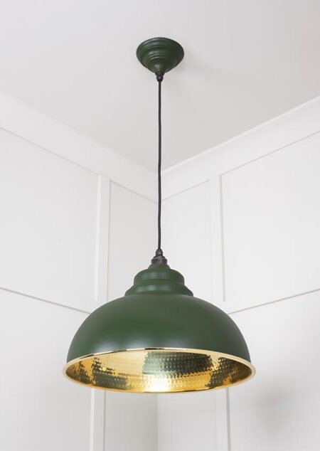 Hammered Brass Harborne Pendant in Heath | 49521H - Image 3