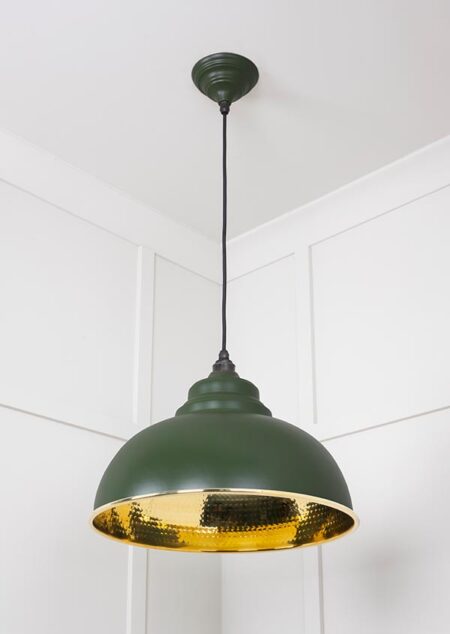 Hammered Brass Harborne Pendant in Heath | 49521H - Image 4