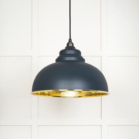 Hammered Brass Harborne Pendant in Soot | 49521SO