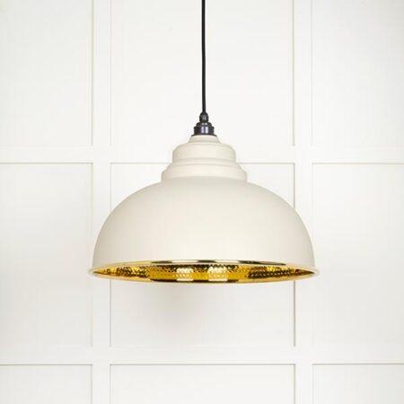Hammered Brass Harborne Pendant in Teasel | 49521TE - Image 2